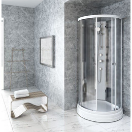 Душевая кабина Радомир Стронг 90x90 см, белый/прозрачное - фото 