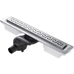 Трап Berges Wasserhaus B1 Antik 80 см 090126, нержавеющая сталь, хром матовый, Цвет производителя: хром матовый, Размер трапа: 800 - фото 