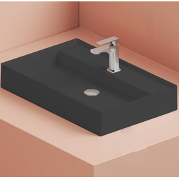 Раковина-чаша ArtCeram Scalino 75 см SCL008 17 00, чёрный матовый - фото 