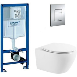 Инсталляция Grohe Rapid SL с подвесным безободковым унитазом BelBagno Prospero - фото 