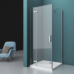 Душевое ограждение BelBagno 90х80 см KRAFT-AH-12-90/80-C-Cr-L, хром/прозрачное - фото 