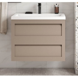 Тумба подвесная с раковиной Art&Max AM-Platino-750-2C-SO-CM 75 см, капучино матовый - фото 
