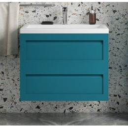 Тумба подвесная с раковиной Art&Max AM-Platino-750-2C-SO-TM 75 см, бирюзовый матовый - фото 