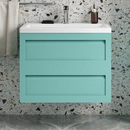 Тумба подвесная с раковиной Art&Max AM-Platino-750-2C-SO-MM 75 см, светло-зеленый матовый - фото 