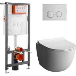 Инсталляция с подвесным безободковым унитазом Vitra Sento 9830B003-7207 - фото 