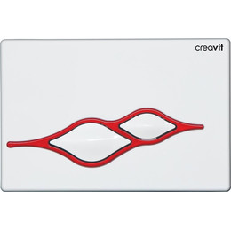 Кнопка смыва Creavit Ufo GP1001.01, белый/красный - фото 