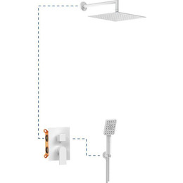 Душевая система для душа AQG Alpha EC208 19ALPEC20803, белый матовый - фото 