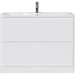 Тумба напольная с раковиной BelBagno ALBANO-1200-2C-PIA-BL 120 см, Bianco Lucido, Цвет фасада: Bianco Lucido - фото 