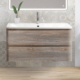 Тумба подвесная с раковиной BelBagno ALBANO-1200-2C-SO-PS 120 см, Pino Scania, Цвет фасада: Pino Scania - фото 
