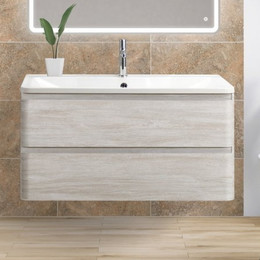 Тумба подвесная с раковиной BelBagno ALBANO-1200-2C-SO-RVB 120 см, Rovere Vintage Bianco, Цвет фасада: Rovere Vintage Bianco - фото 