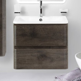 Тумба подвесная с раковиной BelBagno ALBANO-700-2C-SO-RNG 70 см, Rovere Nature Grigio, Цвет фасада: Rovere Nature Grigio - фото 