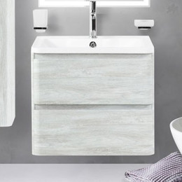 Тумба подвесная с раковиной BelBagno ALBANO-700-2C-SO-RVB 70 см, Rovere Vintage Bianco, Цвет фасада: Rovere Vintage Bianco - фото 