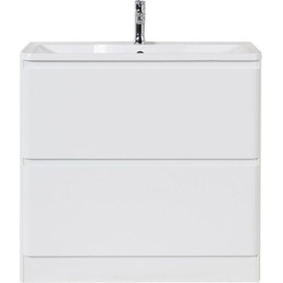 Тумба напольная с раковиной BelBagno ALBANO-900-2C-PIA-BL 90 см, Bianco Lucido, Цвет фасада: Bianco Lucido - фото 