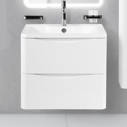 Тумба подвесная с раковиной BelBagno ACQUA-700-2C-SO-BL 70 см, Bianco Lucido, Цвет фасада: Bianco Lucido - фото 