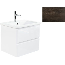 Тумба подвесная с раковиной BelBagno ALBANO-CER-600-2C-SO-RNG 60 см, Rovere Nature Grigio, Цвет фасада: Robere Nature Grigio - фото 