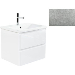 Тумба подвесная с раковиной BelBagno ALBANO-CER-600-2C-SO-CVG 60 см, Cemento Verona Grigio, Цвет фасада: Cemento Verona Grigio - фото 