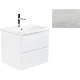 Тумба подвесная с раковиной BelBagno ALBANO-CER-600-2C-SO-RVB 60 см, Rovere Vintage Bianco, Цвет фасада: Rovere Vintage Bianco - фото 