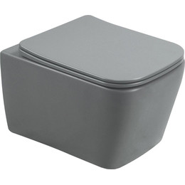 Унитаз подвесной безободковый SantiLine SL-5007MG с крышкой микролифт, серый матовый, Цвет производителя: серый - фото 