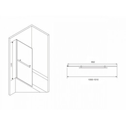 Шторка для ванны Abber Immer Offen 100 см AG70100B, черный/прозрачное - фото 