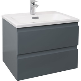 Тумба подвесная с раковиной Jacob Delafon Madeleine 60 см EB2052-J54, серый матовый - фото 