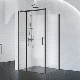 Душевое ограждение BelBagno 130x90 см ACQUA-AH-1-130/90-C-NERO (стекло 8 мм) черный/прозрачное - фото 