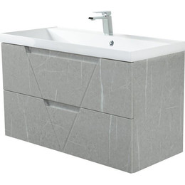 Тумба подвесная с раковиной BelBagno VITTORIA-1000-2C-SO-TB-P 100 см, Toros Bianco - фото 