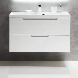 Тумба подвесная с раковиной BelBagno VITTORIA-900-2C-SO-BO-P 90 см, Bianco Opaco - фото 