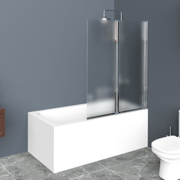 Шторка для ванны BelBagno 100 см UNO-V-2-100/150-P-Cr-R, хром/матовое - фото 