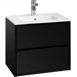 Тумба подвесная с раковиной Акватон Римини 60 см 1A226601RN950, черный - фото 