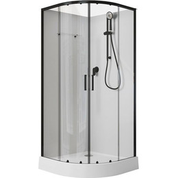 Душевое кабина Aquanet Passion EVO R 80x80 см 281984, чёрный/прозрачное (безсиликоновая сборка) - фото 