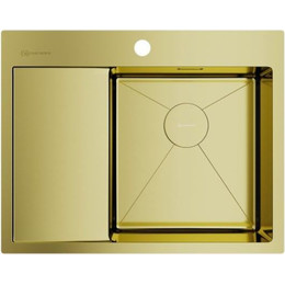 Мойка кухонная Omoikiri Akisame 65-LG-R (4973084) 1,2 мм, светлое золото, Цвет производителя: светлое золото - фото 