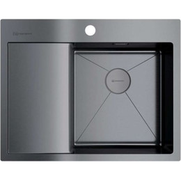 Мойка кухонная Omoikiri Akisame 65-GM-R (4973098) 1,2 мм, вороненая сталь, Цвет производителя: вороненая сталь - фото 