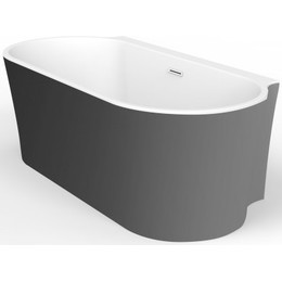 Ванна акриловая BelBagno BB409-1700-800-W/NM 170х80 см, чёрный/белый - фото 