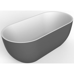 Ванна отдельностоящая BelBagno BB70-1500-800-W/NM 150х80 см, чёрный/белый - фото 