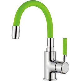 Смеситель для раковины Ledeme L1399-5 зеленый/хром - фото 