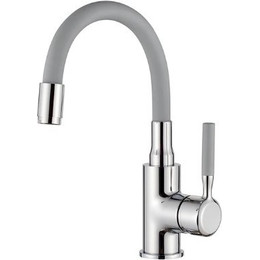 Смеситель для раковины Ledeme L1399-9 серый/хром - фото 