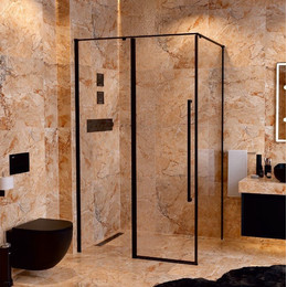 Душевое ограждение Mirsant Next black 120x90 см, чёрный/прозрачное - фото 