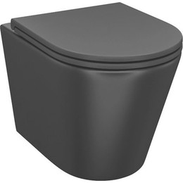 Унитаз подвесной безободковый Iddis Calipso CALR3BMi25 с крышкой микролифт, Цвет производителя: чёрный матовый - фото 