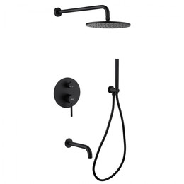 Душевая система для ванны Abber Wasser Kreis AF8117B, чёрный матовый - фото 