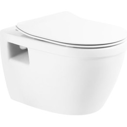 Унитаз подвесной безободковый BelBagno Loto BB070CHR/SC с тонкой крышкой микролифт - фото 