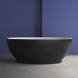 Ванна отдельностоящая Abber AB9207MB 165x80 см, черный матовый - фото 