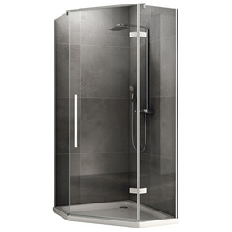 Душевое ограждение Abber Ewiges Wasser 100х100 см AG05100, хром/прозрачное - фото 