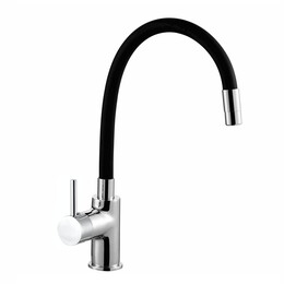 Смеситель для кухни Azario Tasco AZ-15494321 гибкий излив, цвет чёрный/хром., Цвет производителя: хром чёрный - фото 