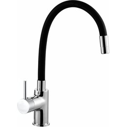 Смеситель для кухни Azario Tasco AZ-15494321 гибкий излив, цвет чёрный/хром., Цвет производителя: хром чёрный - фото 