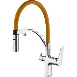 Смеситель для кухни Lemark Comfort LM3074C-Orange, хром/оранжевый - фото 