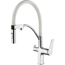Смеситель для кухни Lemark Comfort LM3074C-White, хром/белый - фото 