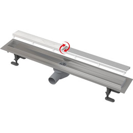 Трап Alcadrain 95 см APZ13-DOUBLE9-950, нержавеющая сталь (AG071401950) (под плитку), Цвет производителя: хром, Размер трапа: 950 - фото 