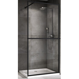 Душевая перегородка Abber Immer Offen 120 см AG60120B, черный/прозрачное - фото 