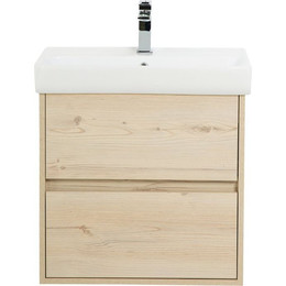Тумба подвесная с раковиной BelBagno NEON-600-2C-SO-PB 60 см, Pino Bianco - фото 