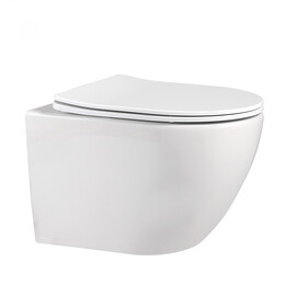 Унитаз подвесной безободковый Abber Bequem AC1100 с крышкой микролифт, Цвет производителя: белый - фото 